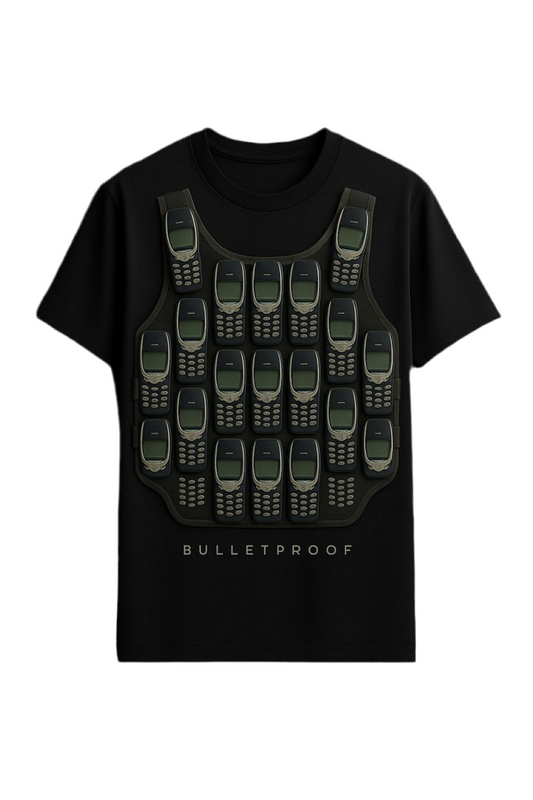 Retro Signal-  Black Mobile printed tee