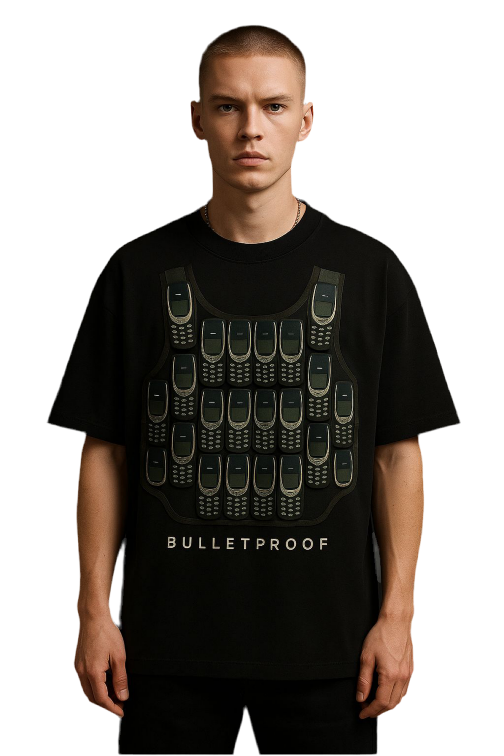 Retro Signal-  Black Mobile printed tee